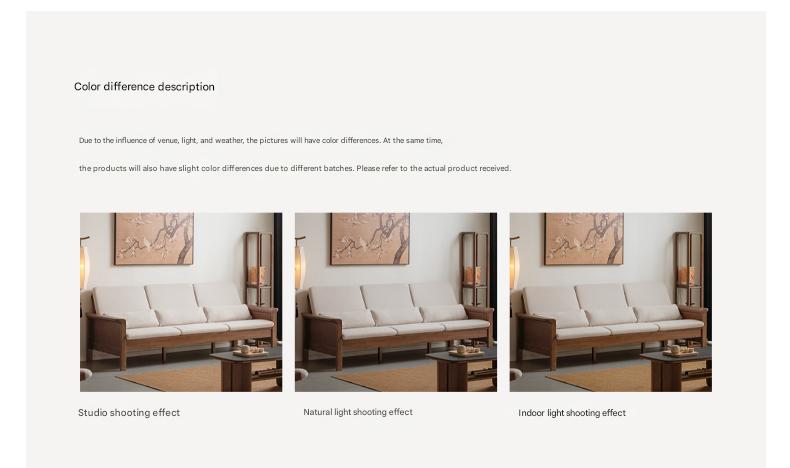 Ash Walnut Colored Straight Fabric Sofa
