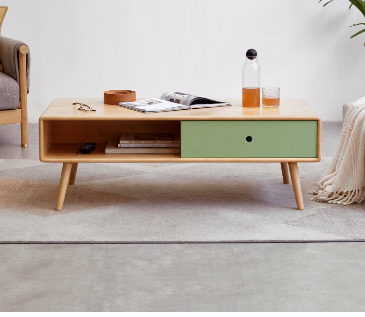 Beech Solid Wood Coffee Table Nordic Simple.