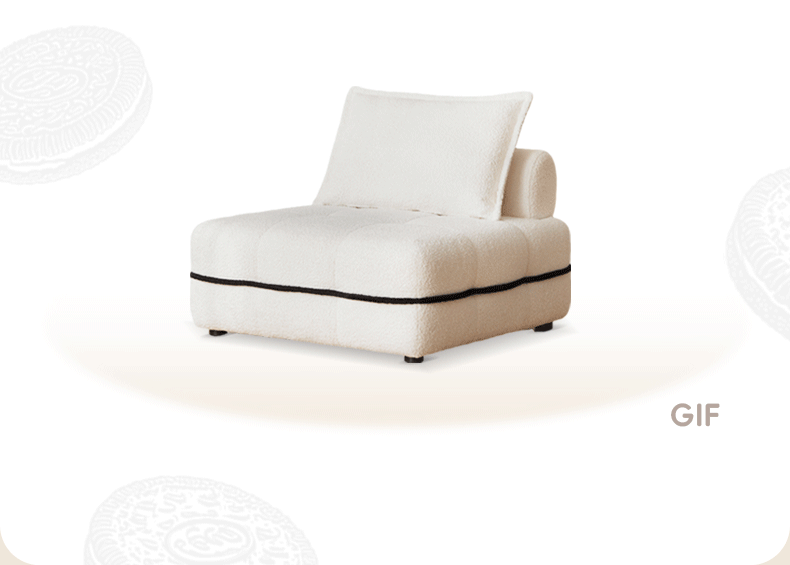 Fabric Modern Biscuit Piedmont Module Sofa,