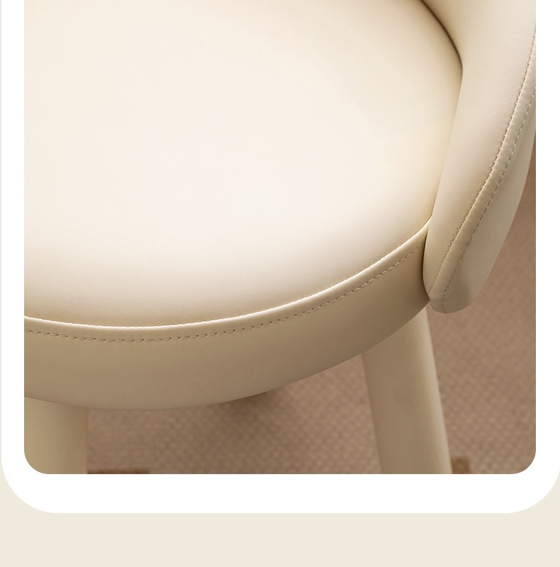 Makeup Stool 360° Free Rrotation Cream Style Birch Solid Wood