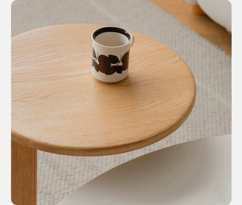 Oak Solid Wood Slate Coffee Table Modern Log Coffee Table