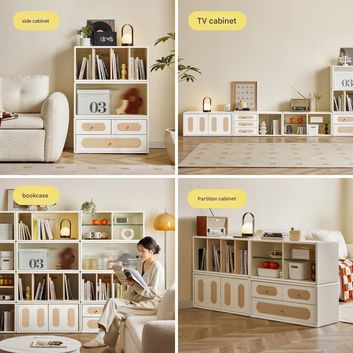 Rubber Solid wood Free Combination TV Cabinet.