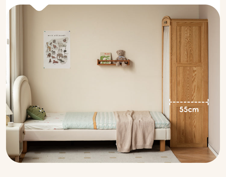 Oak Solid Wood, Solid Rubberwood Kids's Simple Wardrobe