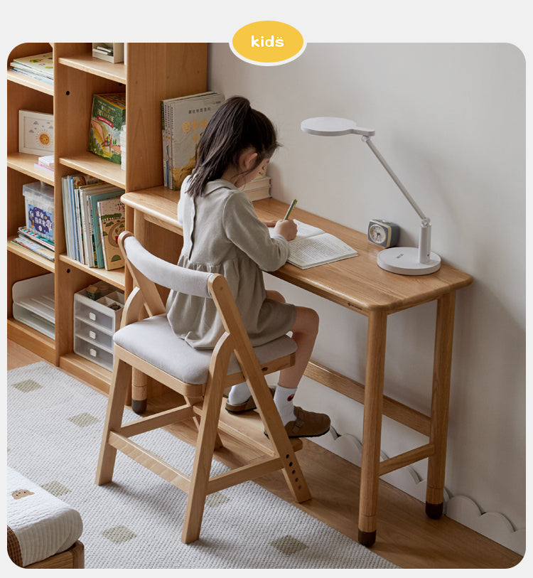 Oak Solid Wood Lifting Study Table Narrow Desk