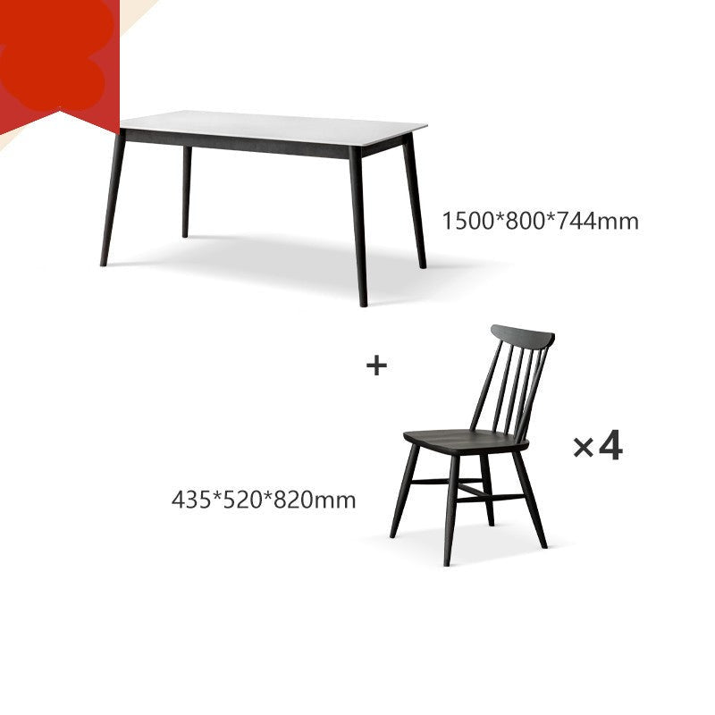 Oak Solid Wood Rock Plate Dining Table"