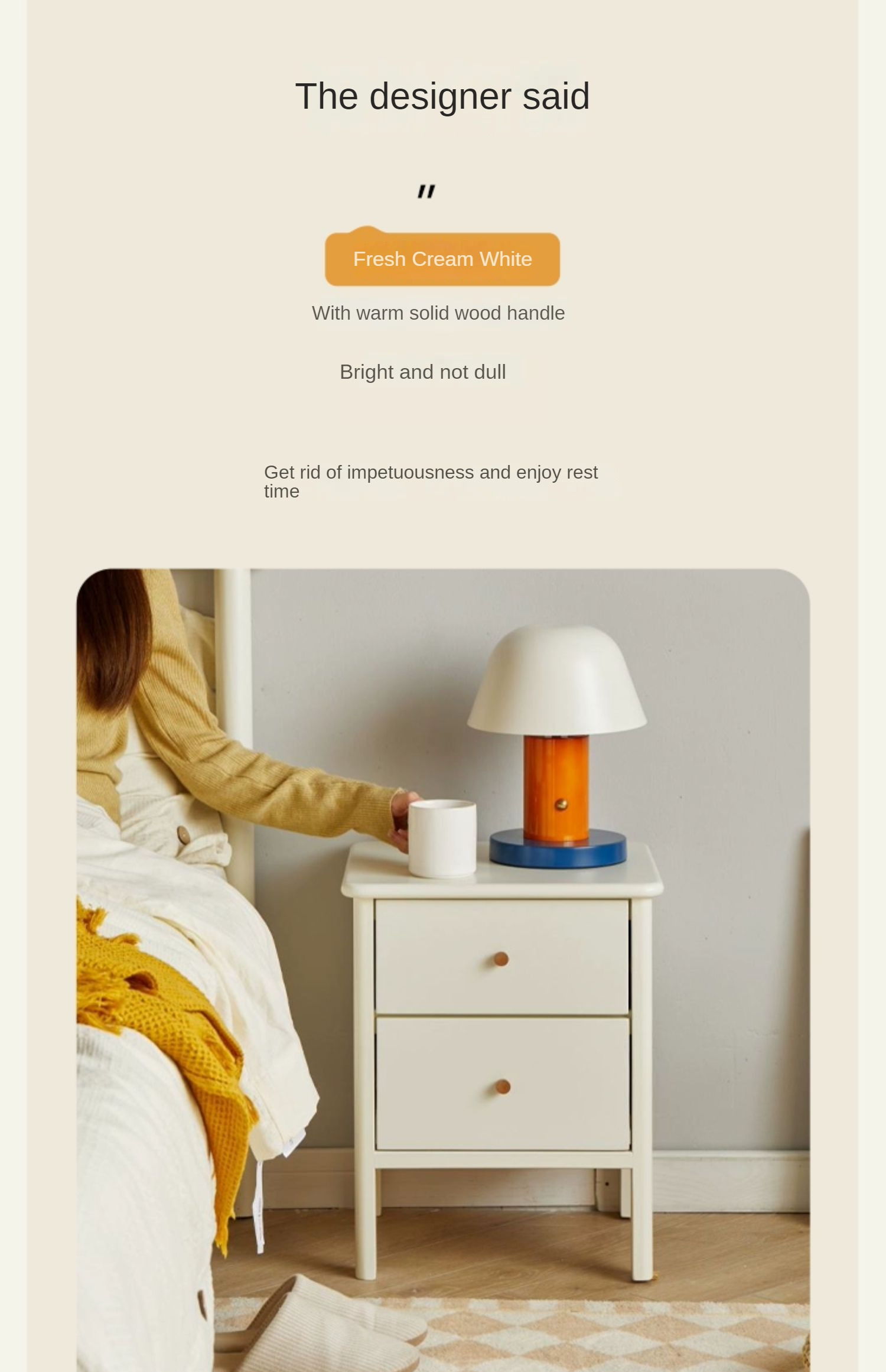 Beech Solid Wood White Luxury Night Stand