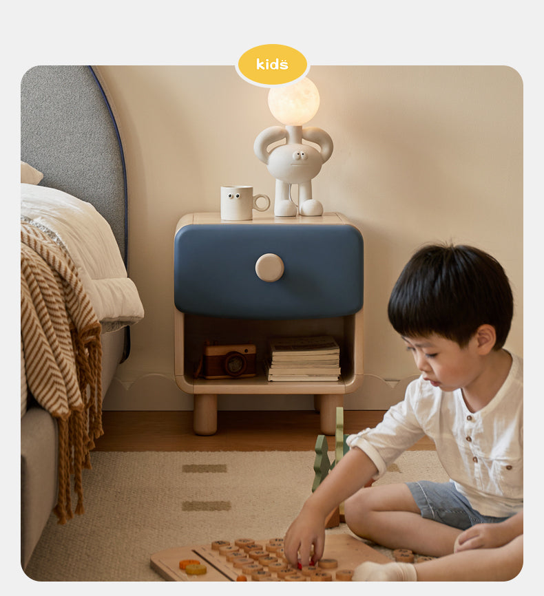 Rubberwood Solid Wood Children's Modern Nightstand