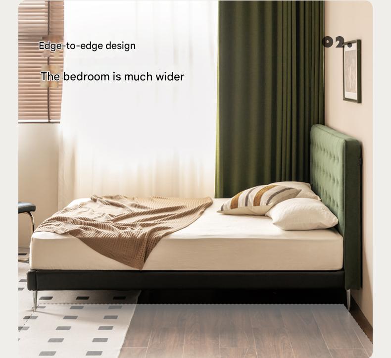 Fabric Flannel Soft Bed Bauhaus Style