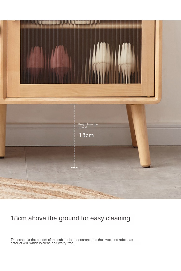 Beech Solid Wood Shoe Changing Stool Multifunctional With Cabinet