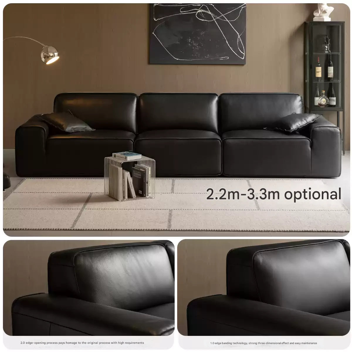 Genuine Leather Modern Minimalist Sofa