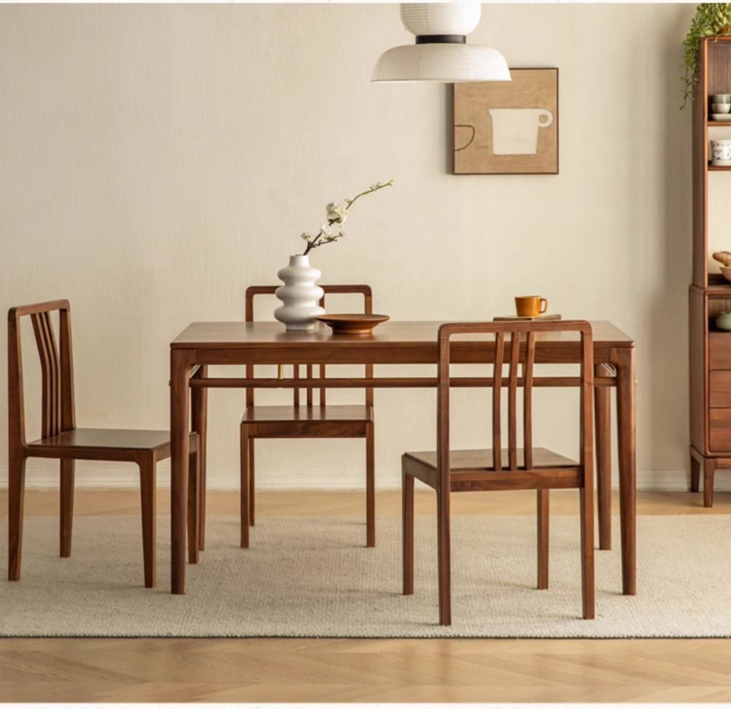 Black Walnut Solid Wood Rectangular Dining Table