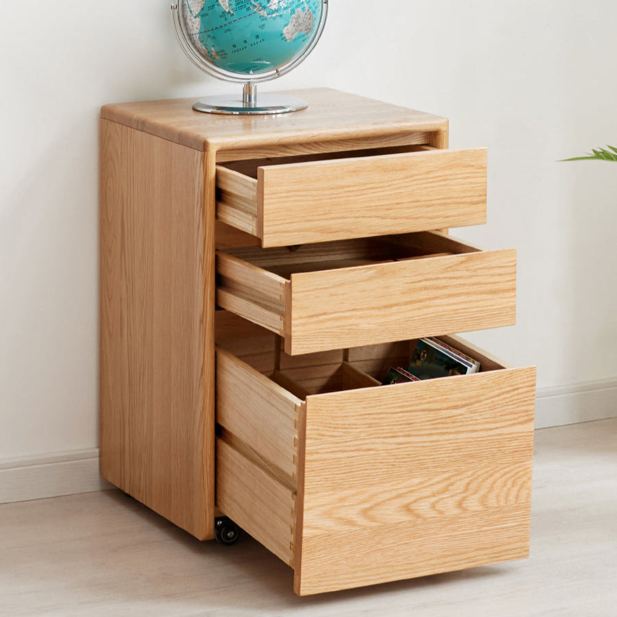 Oak Solid Wood Drawer Multi-Functional Bedside Table