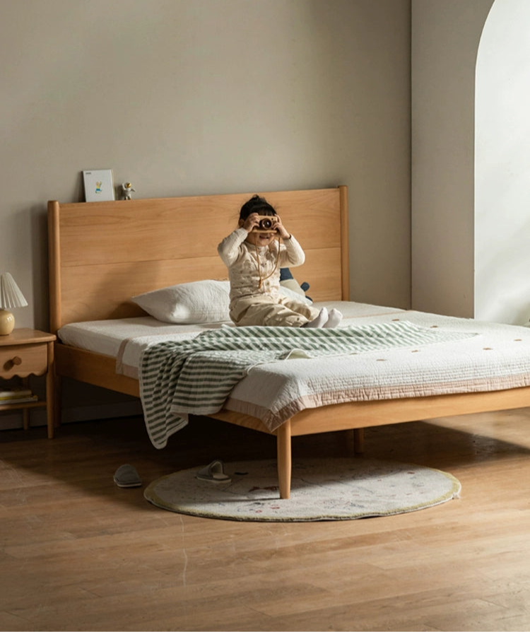 Beech solid wood Bed simple boys and girls<