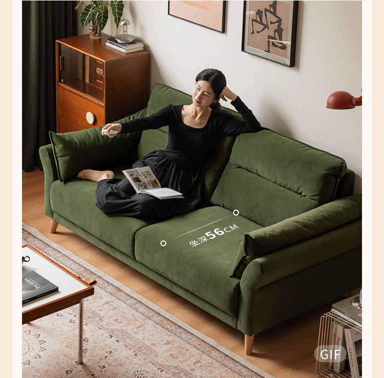 Modern High Back Fabric Sofa with Scratch Resistant Upholstery