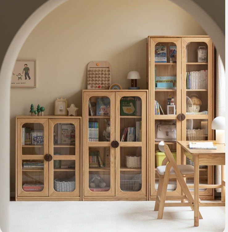Oak Solid Wood Kids Bookcase Combination Bookshelf