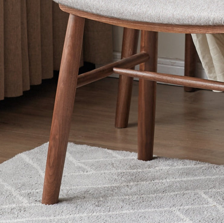 Black Walnut, Oak Solid Wood, Sandalwood Square Makeup Stool
