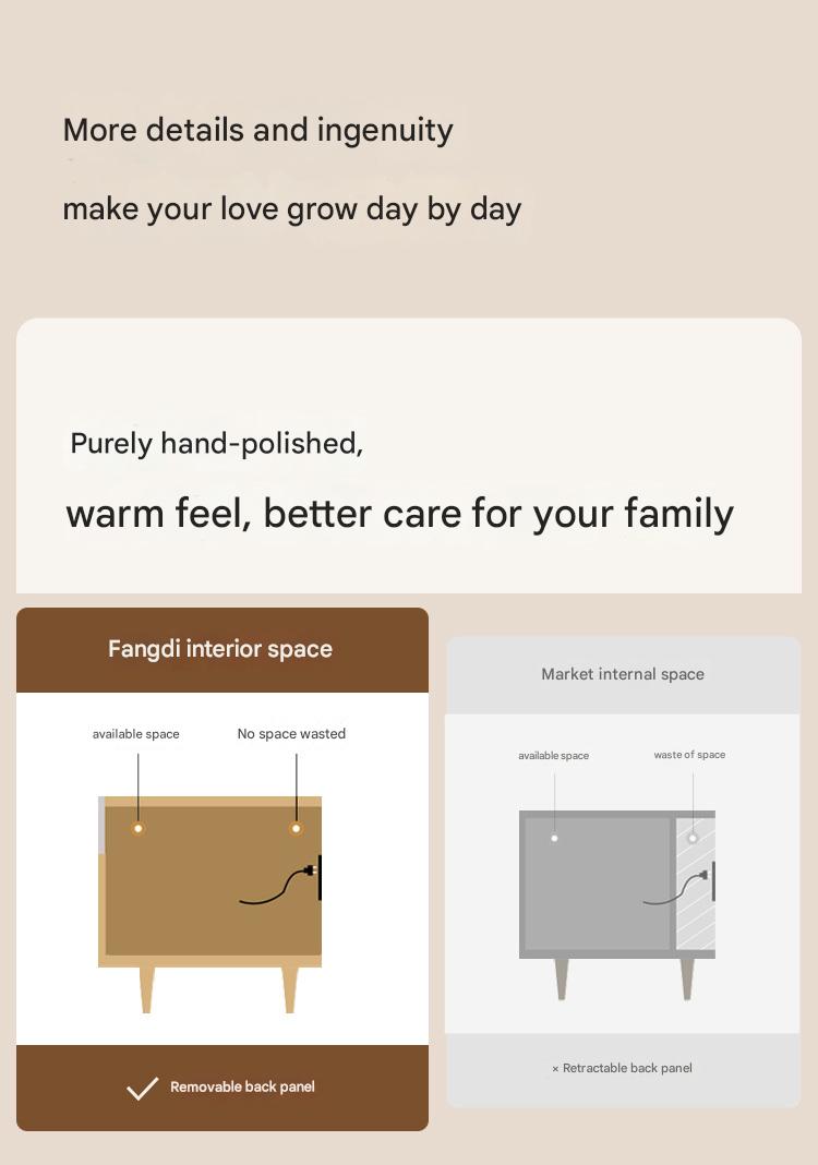 Black Walnut, Oak Solid Wood Floor TV Cabinet.