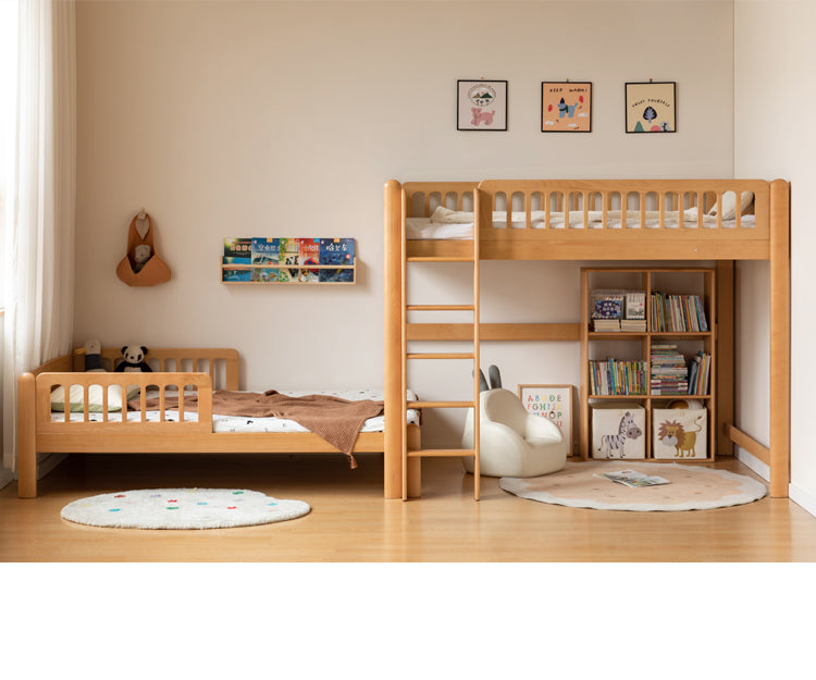 Beech solid wood children's bunk bed.