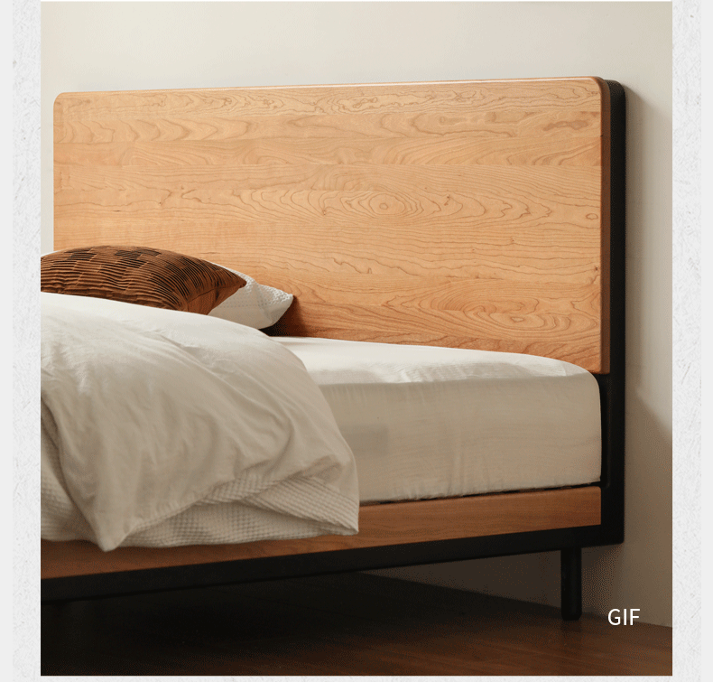 Cherry Solid Wood Bed Medieval Style.
