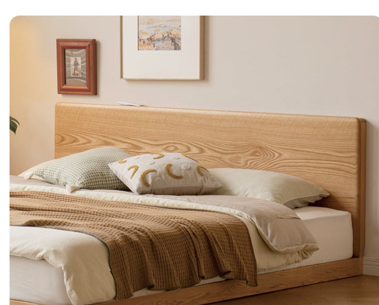 Beech, Oak Solid Wood Floor Bed Modern and Simple