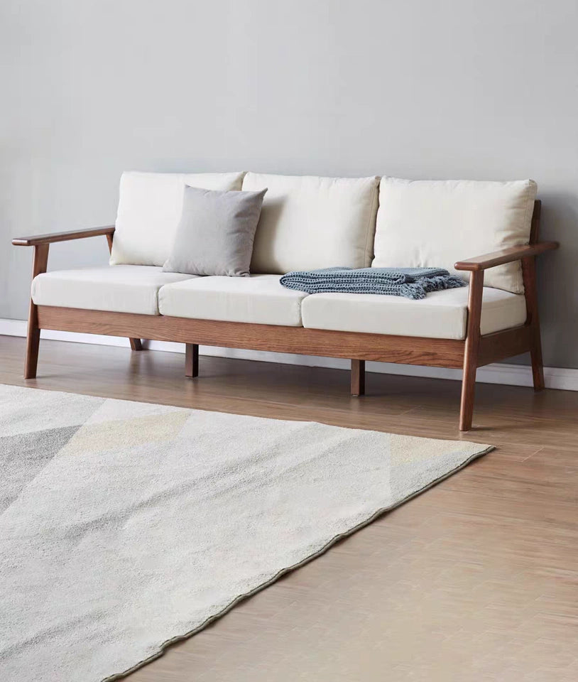 Oak Solid Wood Sofa Fabric Cushion.