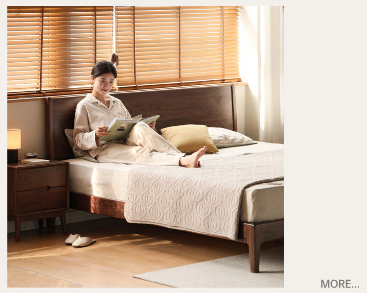 Black Walnut Solid Wood Bed