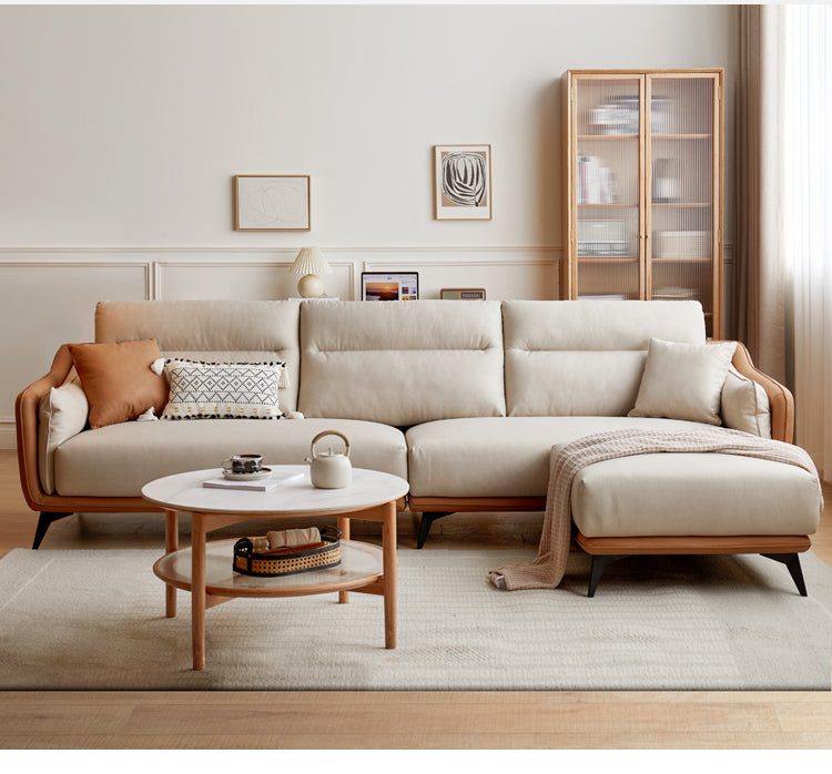 Technology Fabric High Back Corner Sofa.