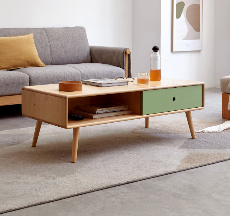 Beech Solid Wood Coffee Table Nordic Simple.