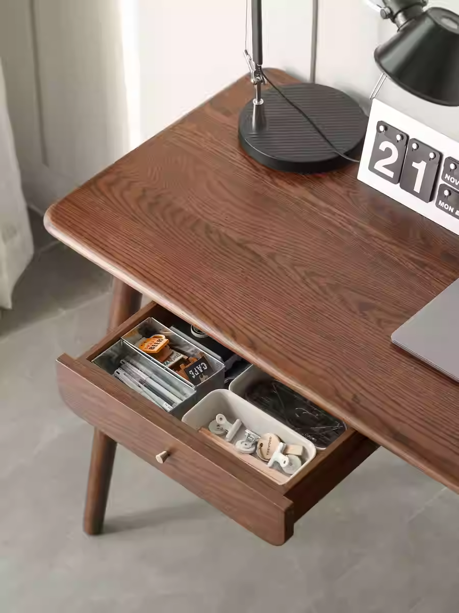 Oak Solid Wood Corner Modern Telescopic Desk