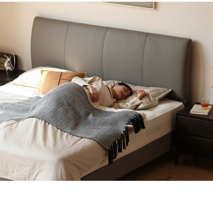 Leather Curved Design Bed