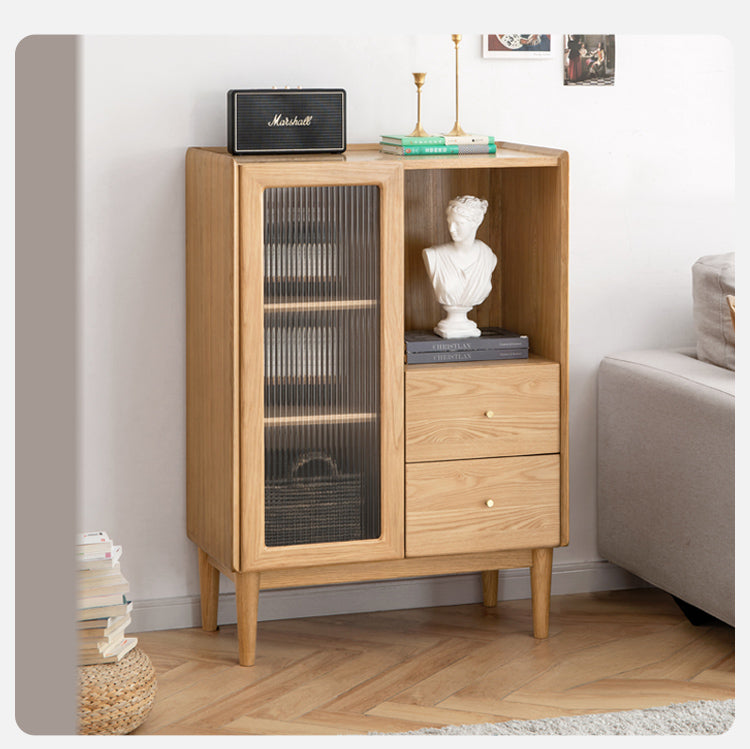 Ash Solid Wood Side Cabinet Storage.