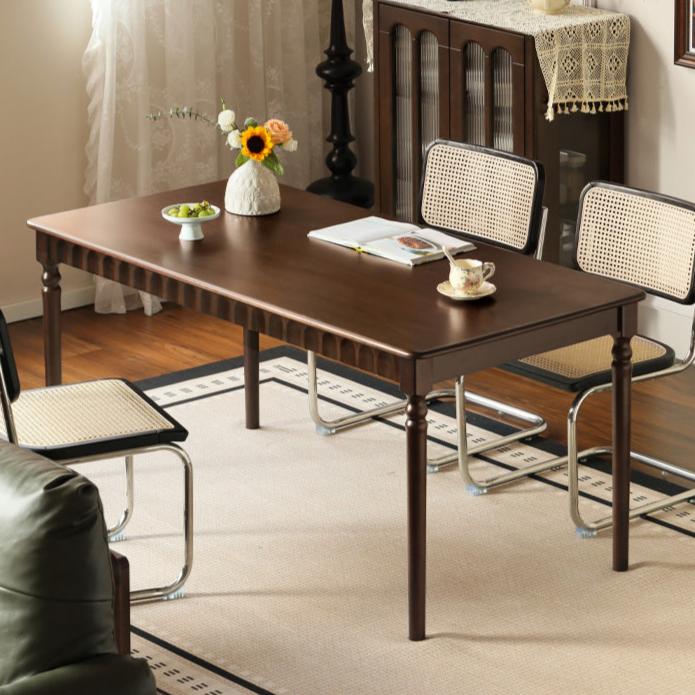 Black Walnut, Poplar, Cherry Solid Wood American Retro Rectangular Dining Table