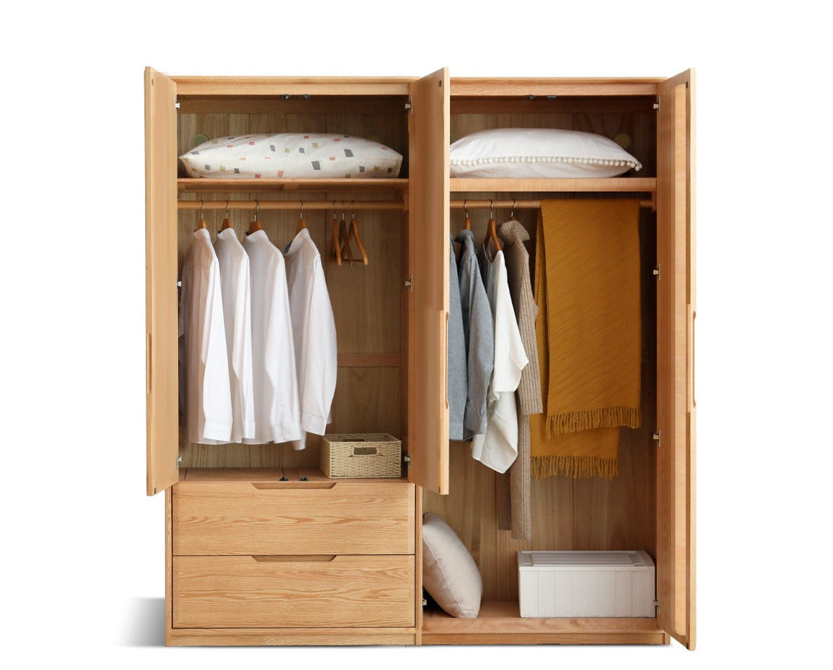 Oak, Ash Solid Wood Wardrobe.