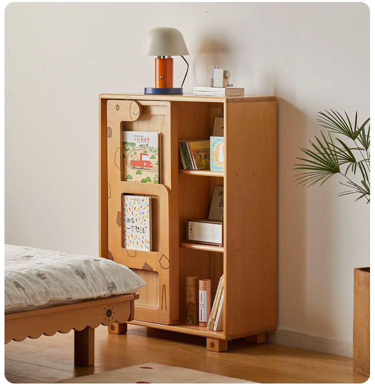 Oak Solid Wood Multi-Layer Children's Bookcase