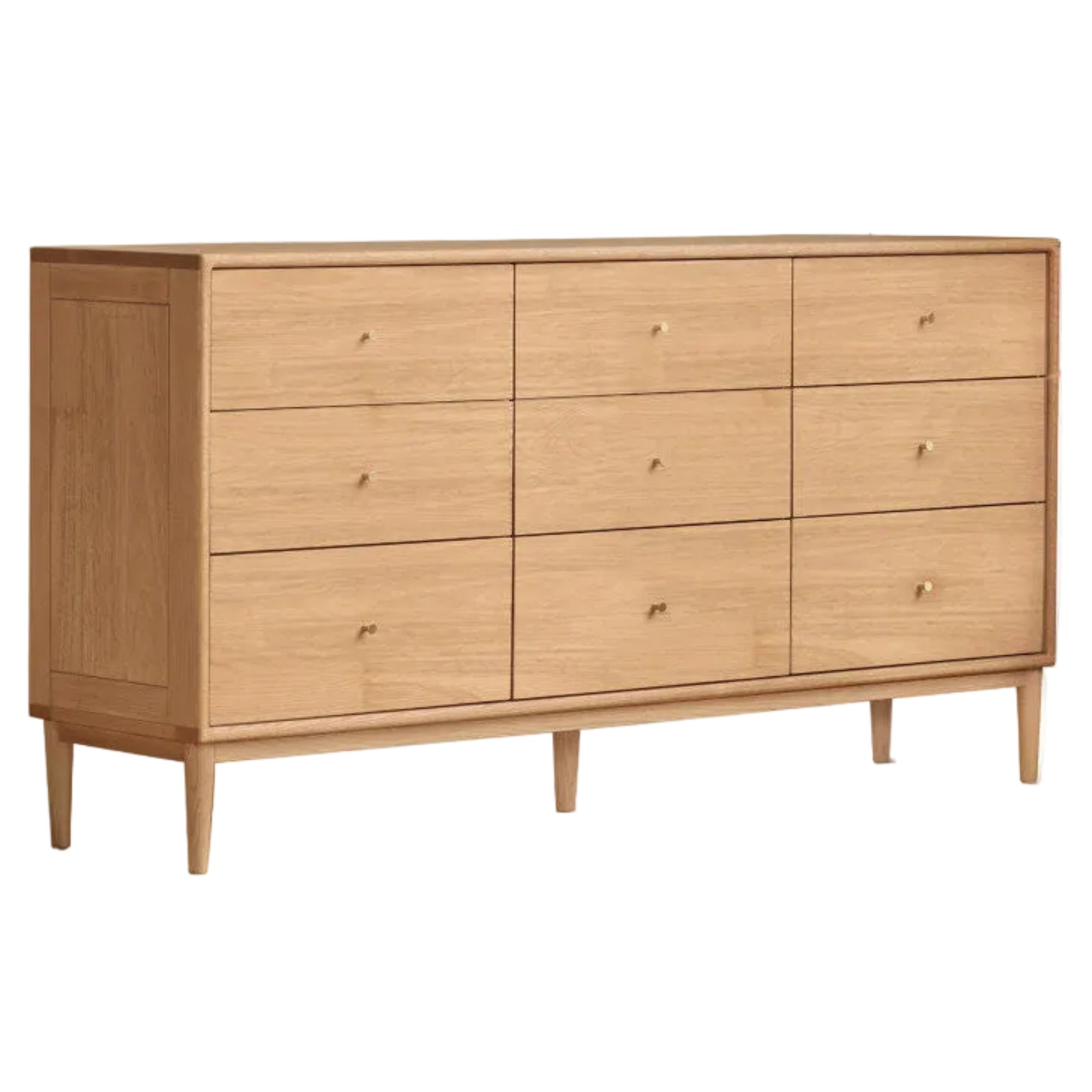 Oak Solid Wood, Solid Rubberwood Nordic Chest of Drawers