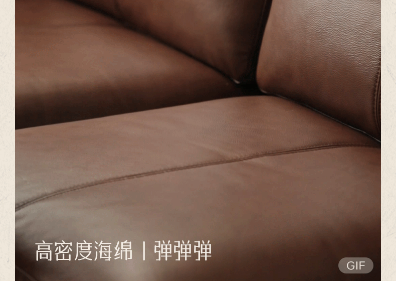 Genuine Leather American Retro High Back Sofa