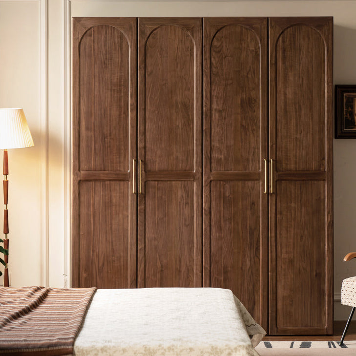 Black Walnut Solid Wood French Retro Wardrobe.