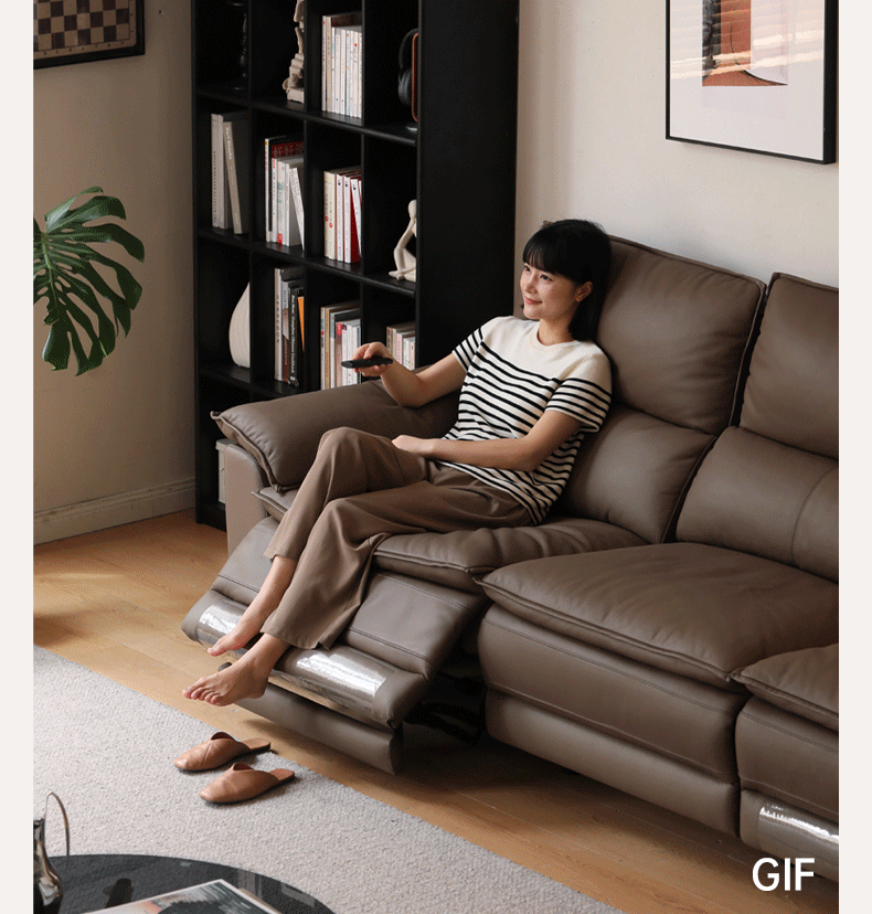 Leather Electric Dual-purpose Cowhide Sofa.