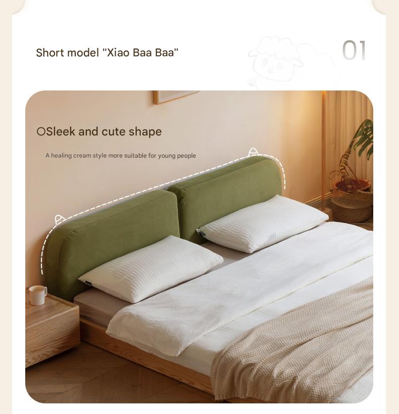 Oak Solid Wood Lamb Fleece Soft Suspension Cream Bed