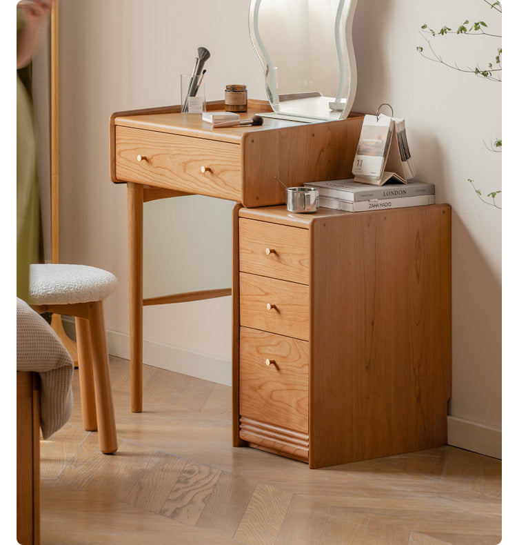 Cherry Solid Wood Dressing Table Cabinet Integrated.