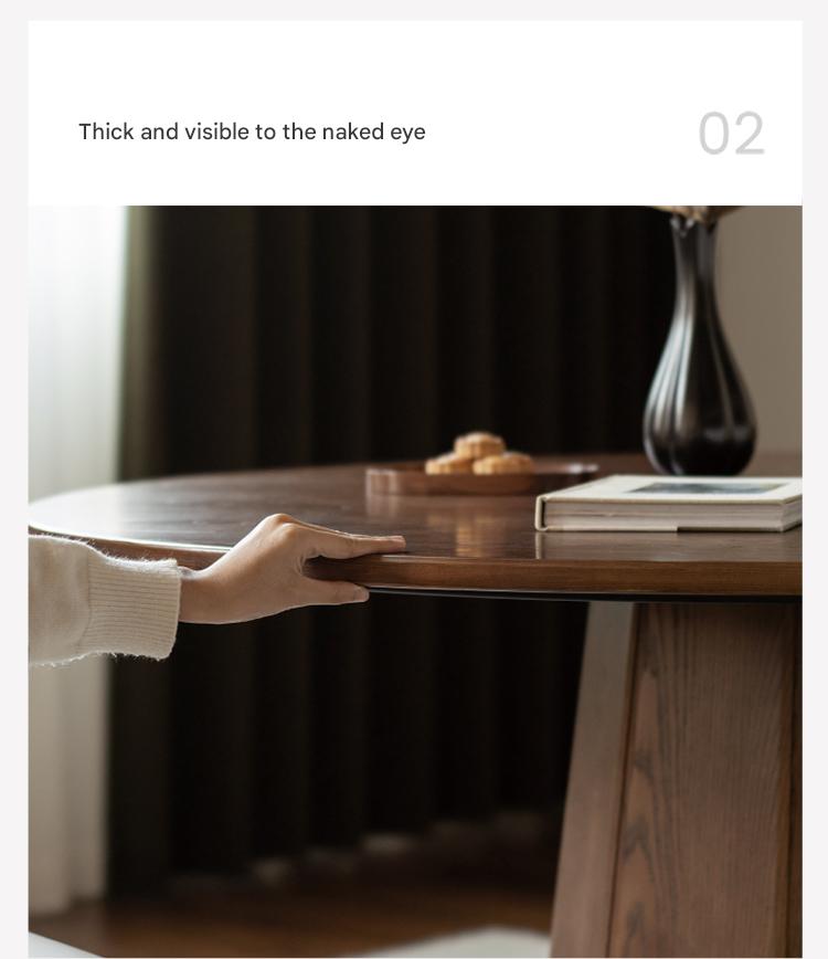 Ash, Black Walnut Solid Wood Modern Large Dining Table