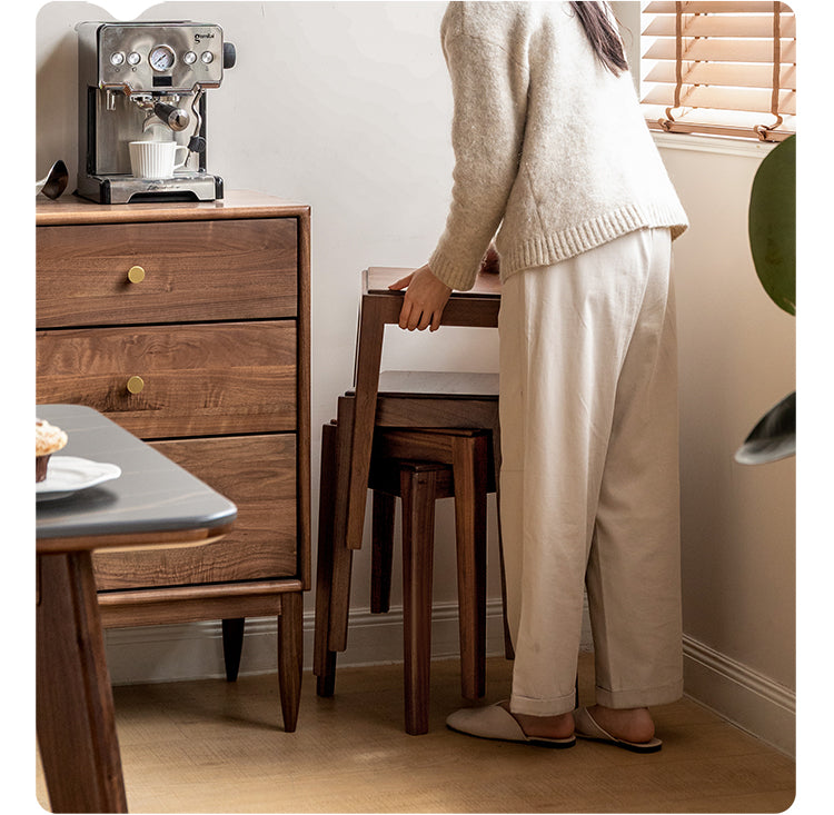 Black Walnut, Oak Solid Wood Foldable Modern Stool