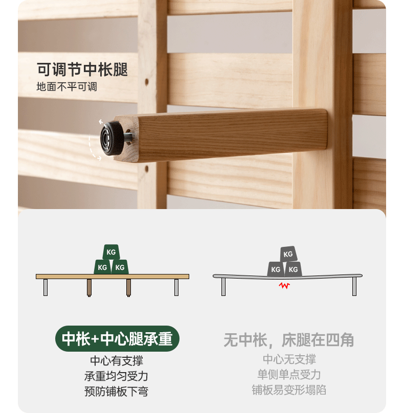 Oak, Ash Solid Wood Technology Cloth Harp Bed