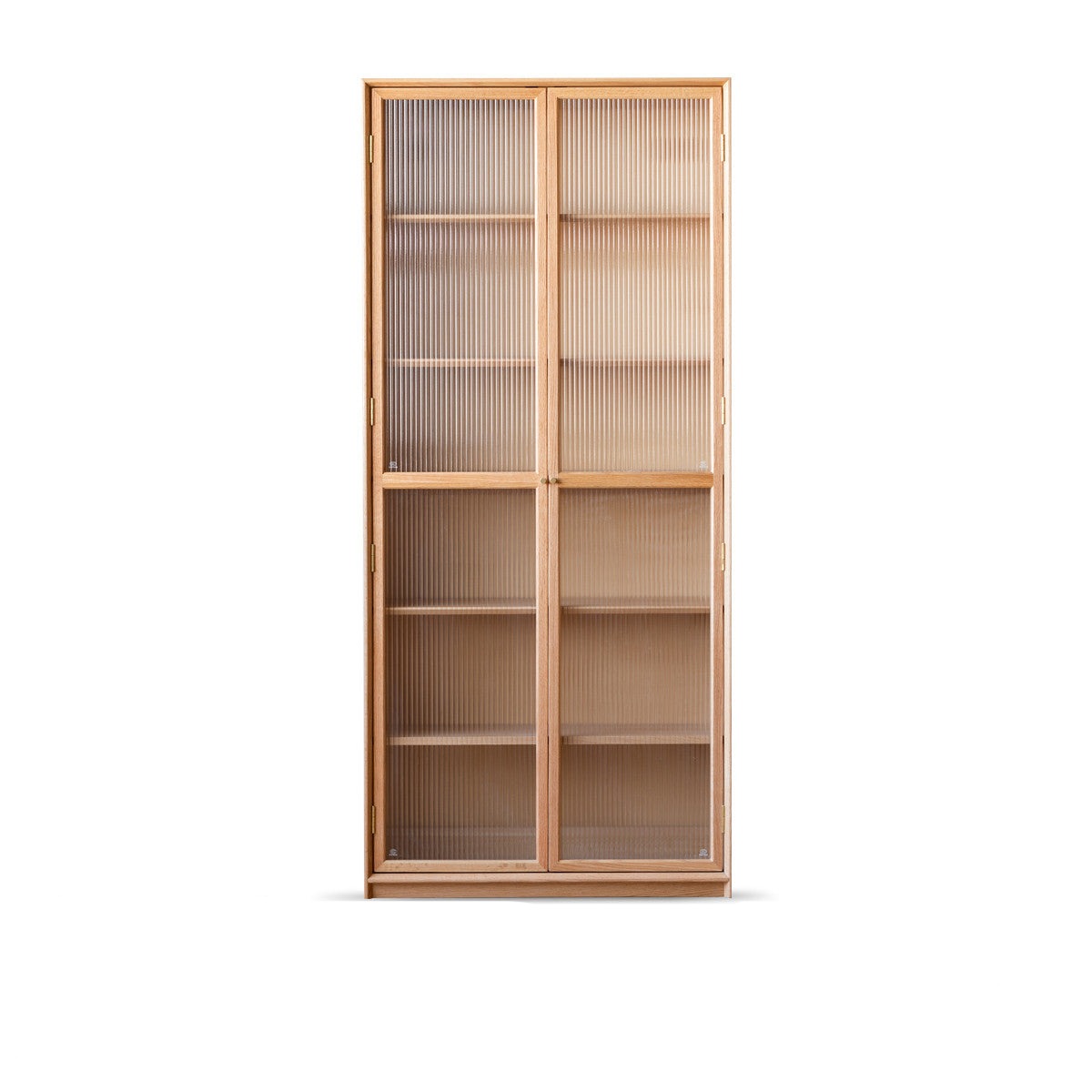 Oak Solid Wood Nordic Style Bookshelf with Floor Storage Cabinet