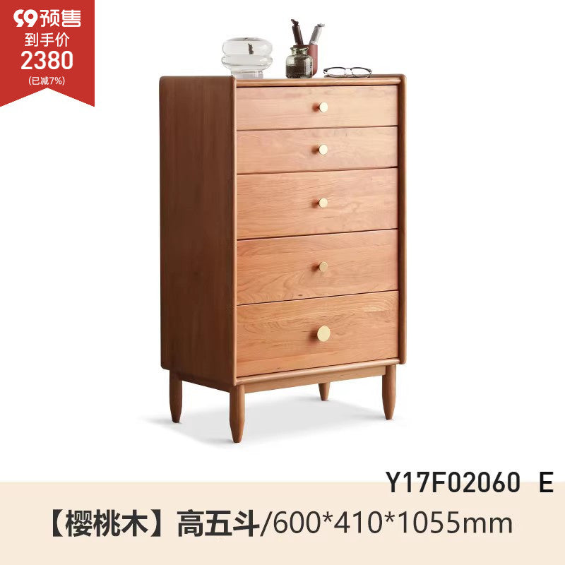 Cherry solid wood chest of drawers"