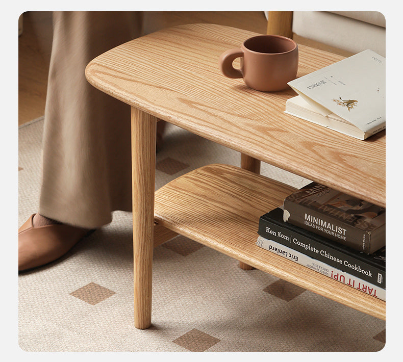 Oak Solid Wood Minimalist Ultra Narrow Coffee Table