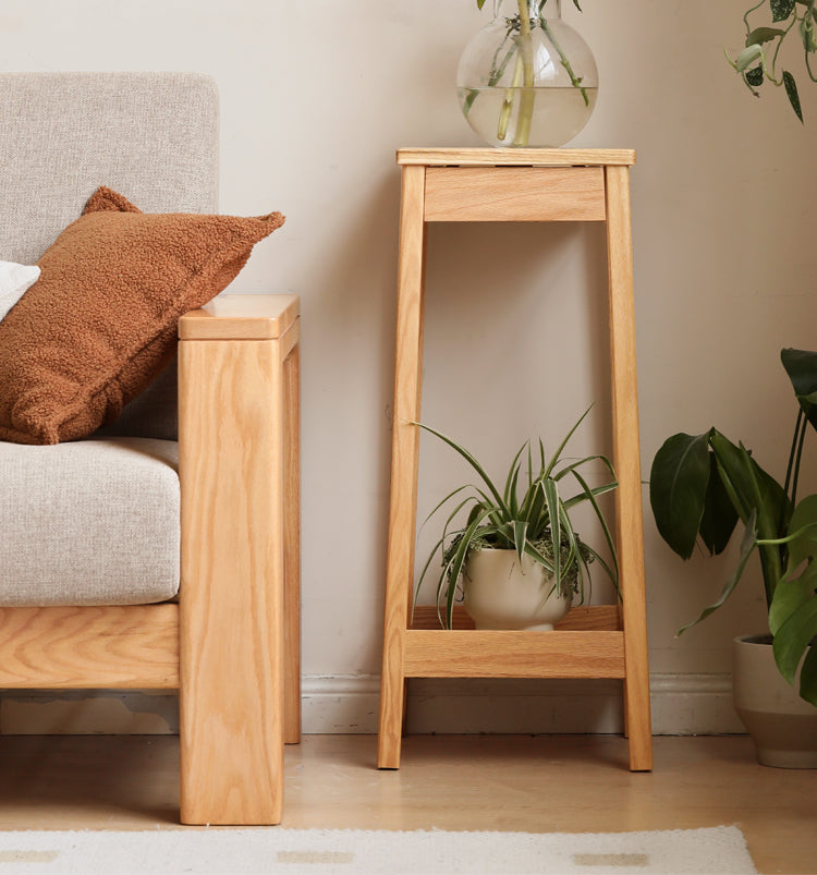 Oak Solid Wood Flower Rack Modern