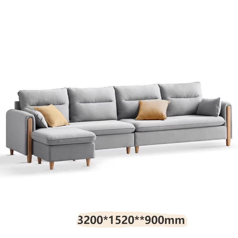 Luxury fabric sofa oak solid wood+