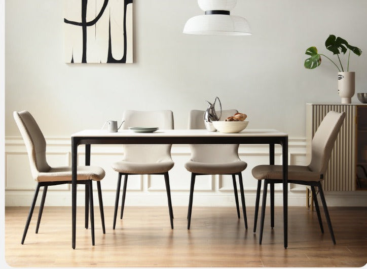 Metal Rock Plate Slate Italian Light Luxury Dining Table