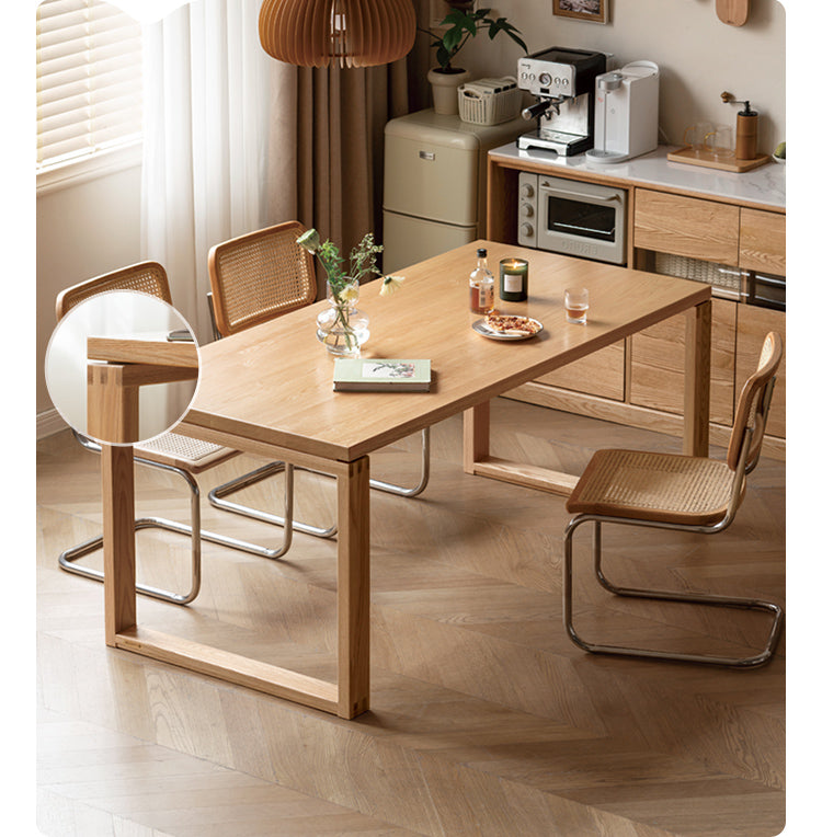 Beech, Oak Solid Wood Large Dining Table